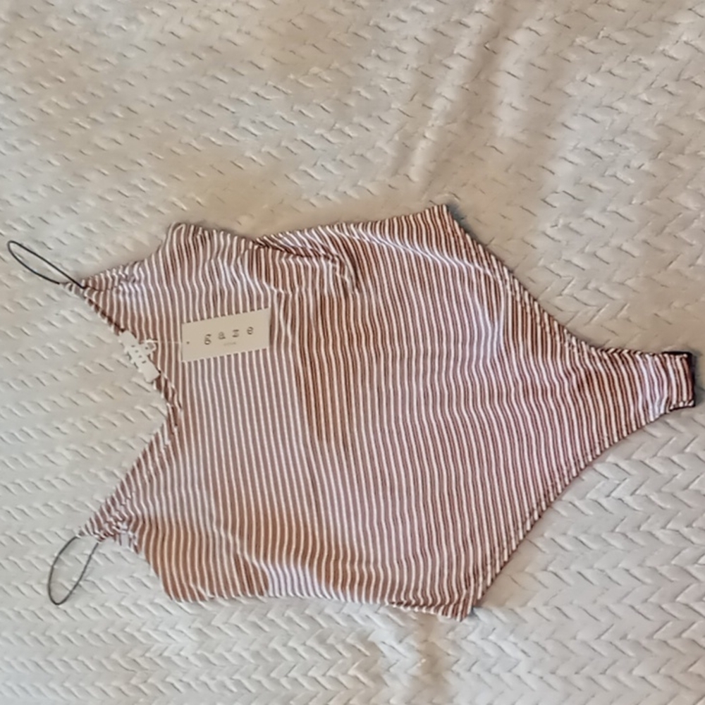 NWT Gaze striped bodysuit size medium.